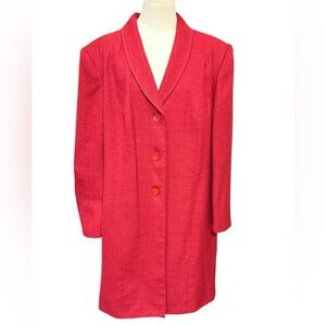 Vintage CLIO 2 Longline Skirt Suit Set in Red Size 16